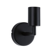 Schwarze Wandlampe aus Metall mit zylindrischem Lampenschirm für modernes Wohnambiente