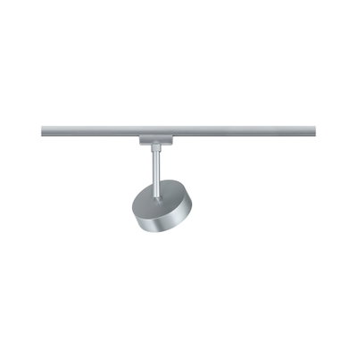 Spot LED moderne en métal argenté sur rail pour un éclairage flexible