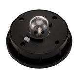 Black LED module with clear cover and on/off switch made of plastic for lighting systems