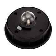 Black plastic housing with clear LED sensor and on/off switch for lighting technology use