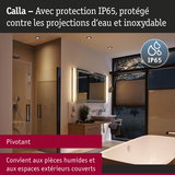 Éclairage de salle de bain Calla avec protection IP65, résistant à l'eau et inoxydable, adapté aux pièces humides et extérieurs couverts
