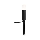 Black LED garden light with white diffuser and plastic ground spike for outdoor lighting