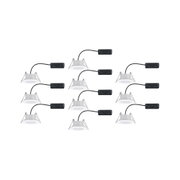White LED recessed spotlights with black cable and driver for modern indoor lighting solutions