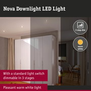 LED Downlight 3-Step-Dim Nova Basic Set Swivelling angular 84x84mm 50° GU10 3x6,5W 3x460lm 230V dimmable 2700K Turned aluminium