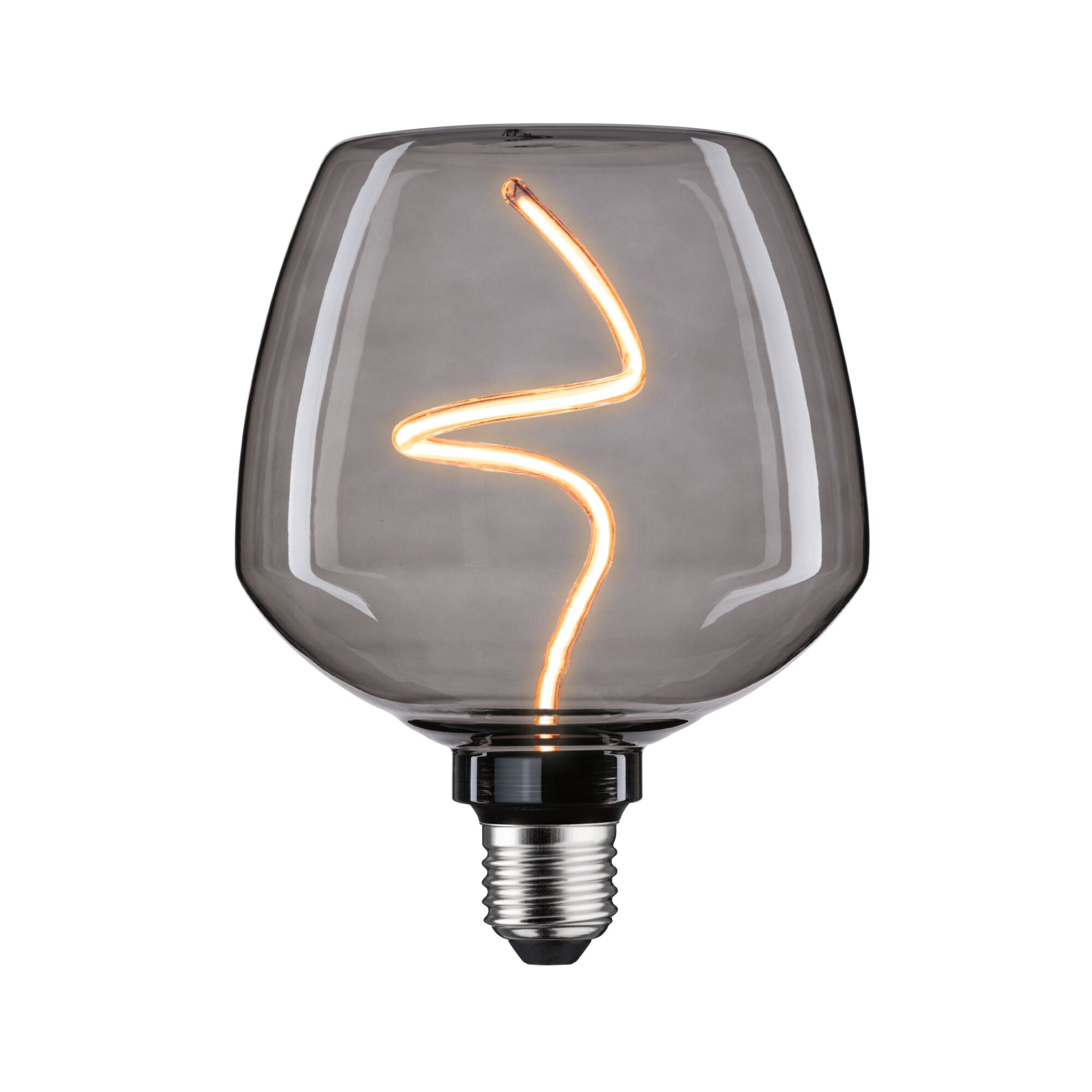 Floating Shine Standard 230 V Globe LED E27 Voûté 150lm 4W 1800K gradable Verre fumé Ampoule LED moderne en verre fumé avec filament incurvé décoratif pour éclairage intérieur élégant