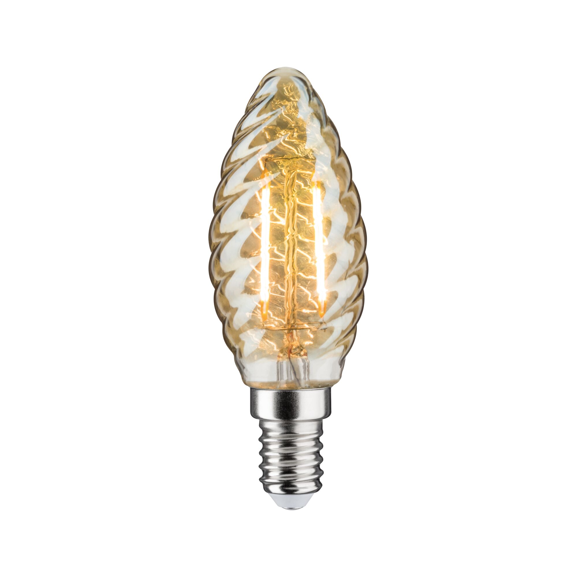 Vintage Edition Standaard 230 V LED kaars E14 gedraaid glas 260lm 2,6W 2500K Goud LED-kaarslamp met golvend glas en warm wit licht voor decoratieve verlichting en sfeer