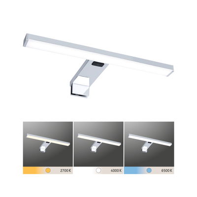 Moderne LED-spiegelverlichting in chroom met instelbare kleurtemperatuur van 2700K tot 6500K voor badkamer
