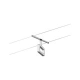 Lumière carrée moderne sur câble en métal argenté pour systèmes d'éclairage flexibles