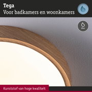 Houtkleurige kunststof lampenrand met IP44 bescherming voor badkamer en woonkamer