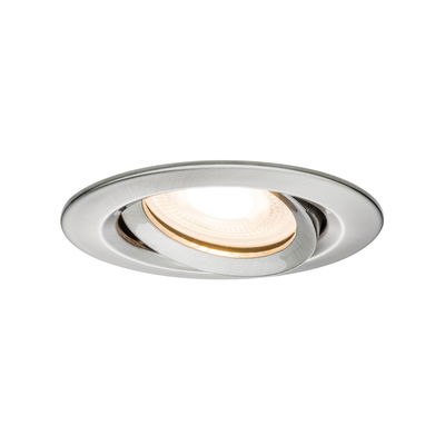 Ronde inbouwspot van geborsteld roestvrij staal met warm wit LED-licht voor moderne verlichting