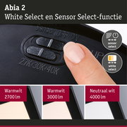 LED-paneel Abia 2 White Select Schemergestuurde bewegingsmelder (HF) hoekig 300x300mm 14W 900lm White Select Zwart