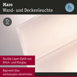 Maro Wand- und Deckenleuchte mit Double-Layer-Optik aus Milch- und Klarglas, IP44 Schutz