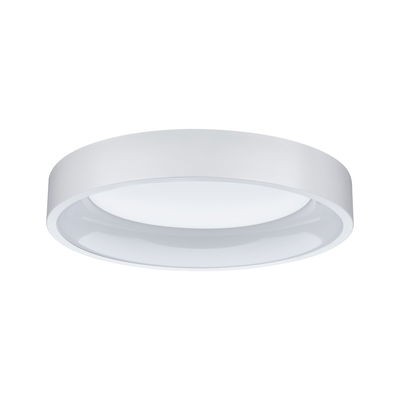 Round white LED ceiling light made of plastic for modern indoor lighting
