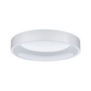 Round white LED ceiling light made of plastic with energy-saving illumination