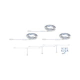 Set of three white LED light strips with connectors for versatile lighting setups