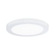 Round white LED ceiling light made of plastic with energy-saving illumination