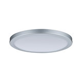 Round LED ceiling light with silver aluminum frame and white diffuser for modern room lighting