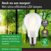 Witte LED-lamp met E27-fitting, warm wit licht, 3 stappen dimbaar, energiezuinige lamp