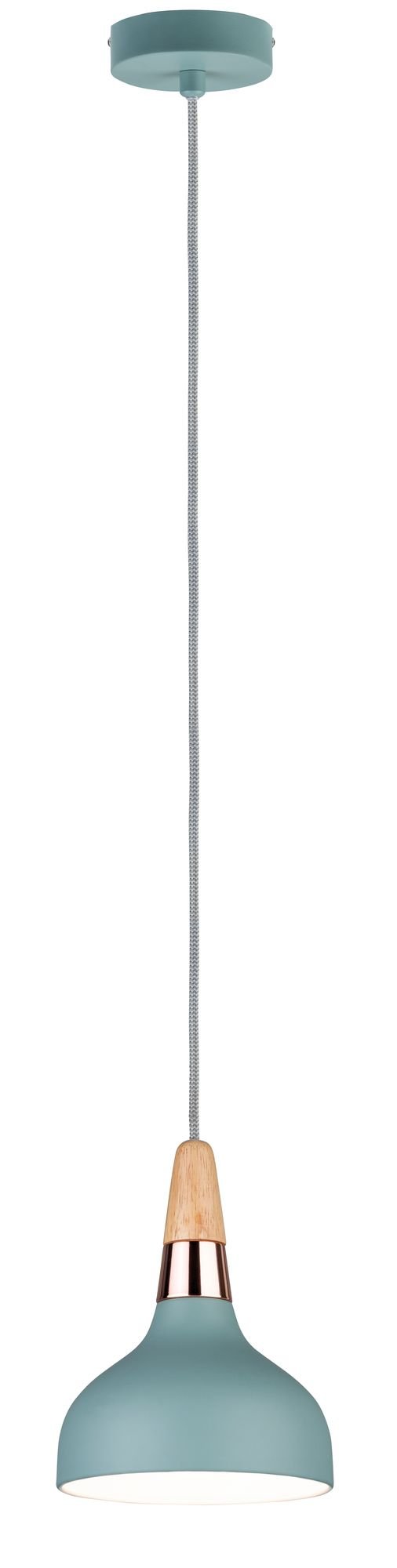 Neordic Hanglamp Juna E14 max. 20W Softgroen/Koper/Hout dimbaar Metaal/Hout
