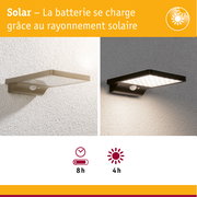 Applique murale LED solaire beige et noire avec détecteur de mouvement pour extérieur