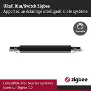URail Dim/Switch Zigbee système de rail noir dimmable compatible avec la commande d’éclairage Zigbee 3.0
