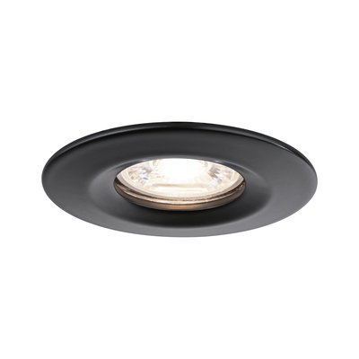 Spot encastré rond en métal noir avec verre transparent pour éclairage LED moderne