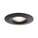 Black metal recessed spotlight with round shape and clear glass for modern LED lighting