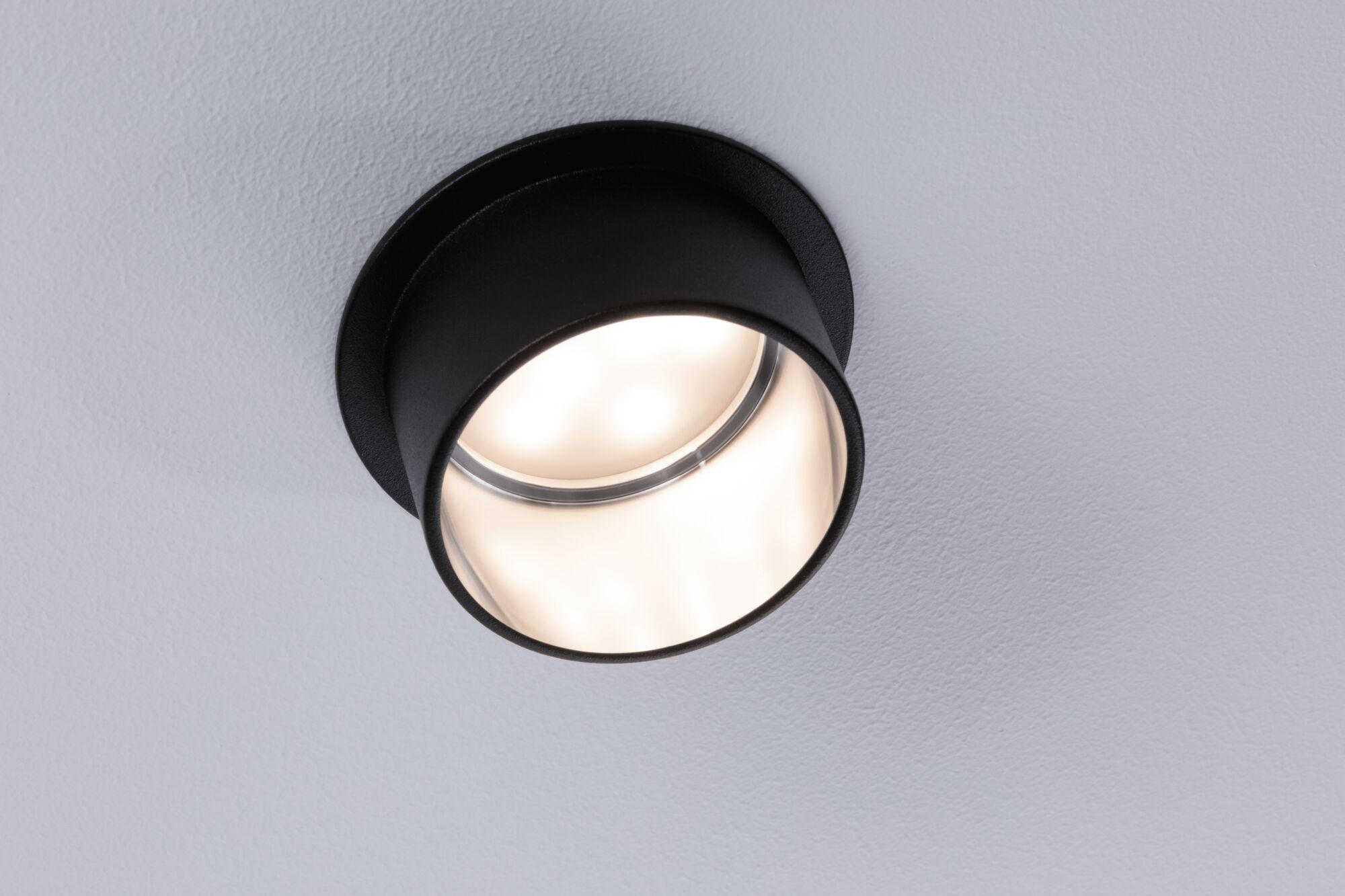 Black metal LED ceiling light with warm white illumination for modern interiors