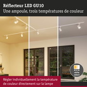 Réflecteur LED GU10 blanc avec trois températures de couleur réglables pour éclairage intérieur