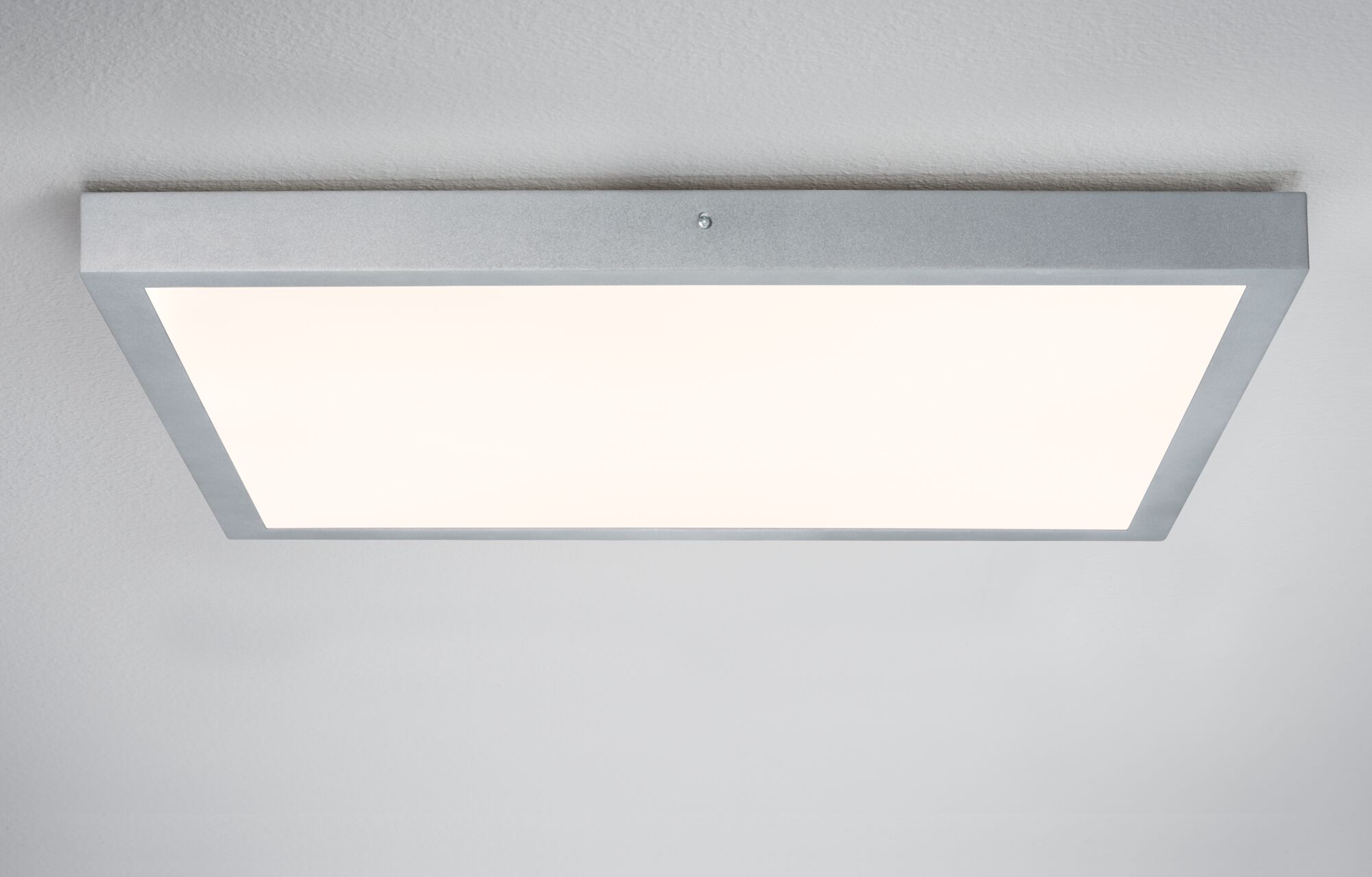 Rectangular silver aluminum ceiling light with bright LED illumination for modern interiors