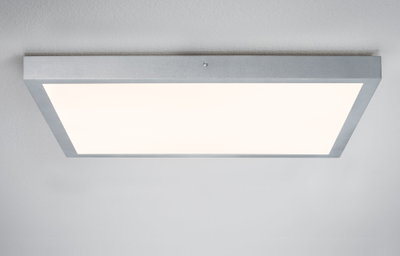 Rectangular silver aluminum ceiling light with bright LED illumination for modern interiors