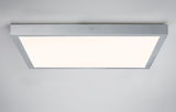 Rechteckige Deckenleuchte aus Aluminium in Silber mit hellem LED-Licht für moderne Innenräume