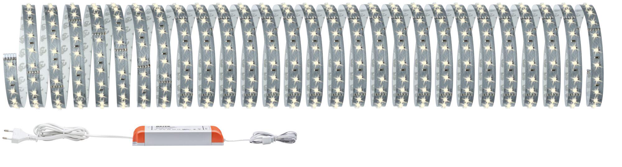 Flexible LED strip with warm white lights and power supply, energy-efficient lighting solution
