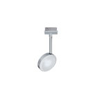 Rundes LED-Schienenlicht in Silber mit weißem Diffusor aus Metall und Kunststoff für moderne Beleuchtung