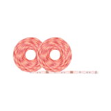 Two rolled warm white LED light strips with flexible plastic base for decorative lighting use