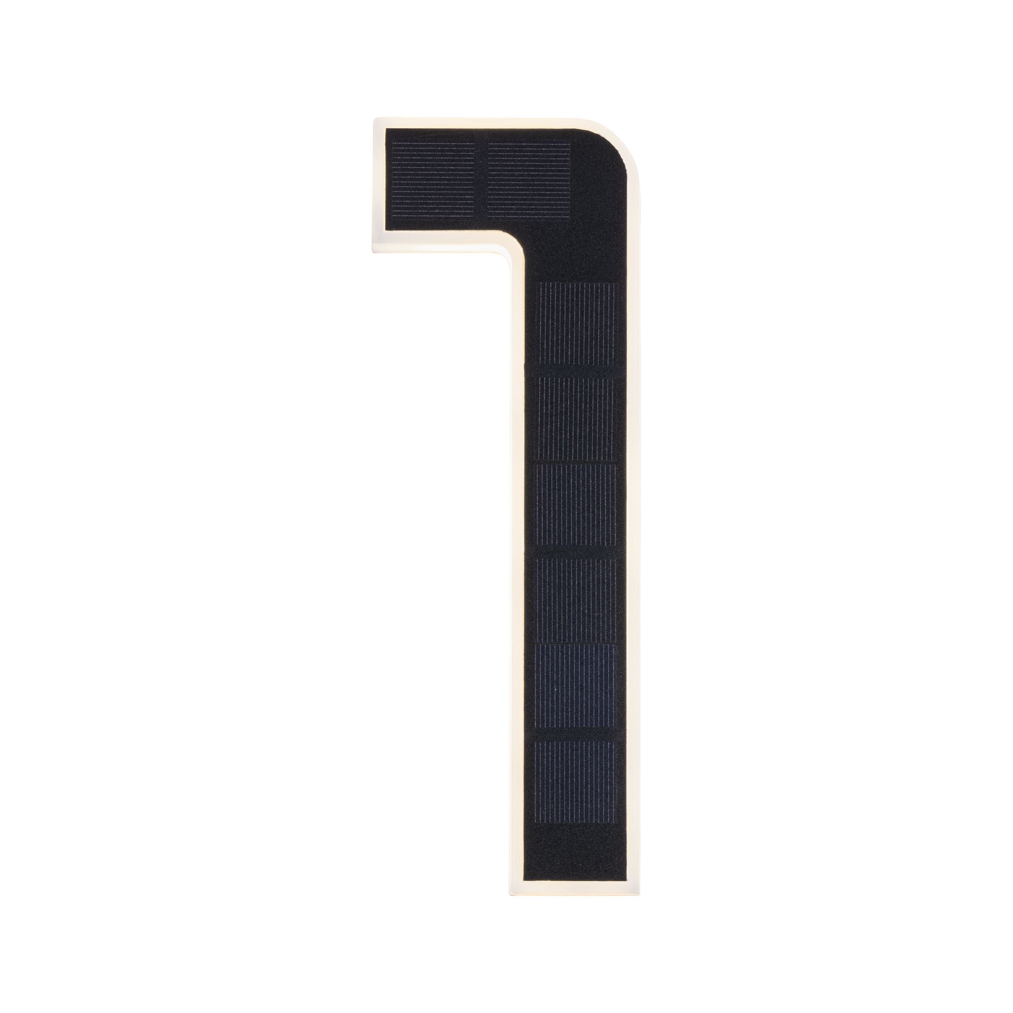 Black L-shaped solar panel with white frame for sustainable energy solutions
