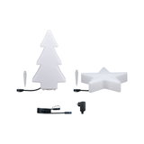Lumières décoratives LED blanches en forme d’arbre et d’étoile avec câbles et prises pour intérieur et extérieur