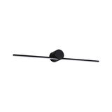 Black metal LED wall light with long slim bar for modern indoor lighting and home decor
