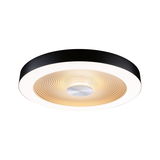 Ronde LED-plafondlamp met zwarte rand en warm wit licht voor moderne woonverlichting