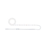 White LED strip light with control cable for flexible indoor lighting solutions and decoration