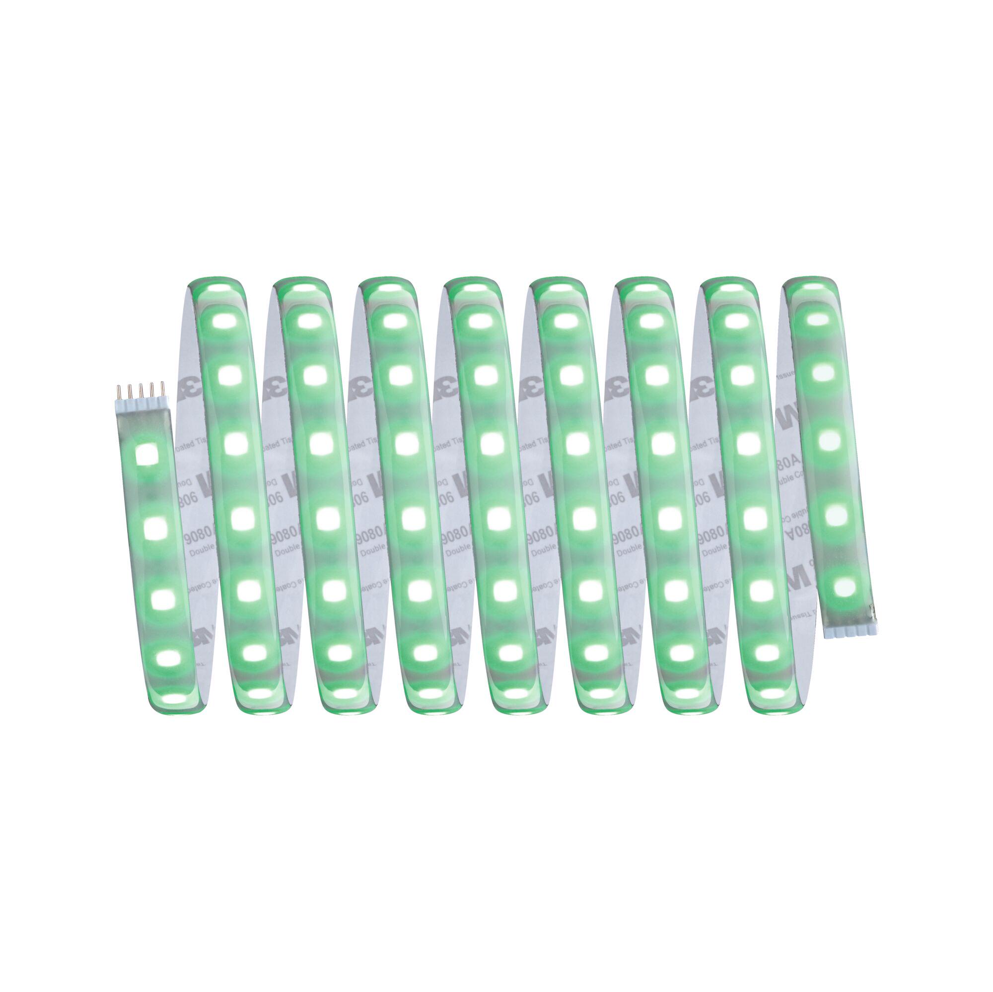 Bande LED flexible avec lumière verte et support blanc pour éclairage décoratif
