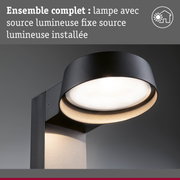 Applique murale extérieure noire avec source lumineuse fixe pour éclairage de jardin moderne