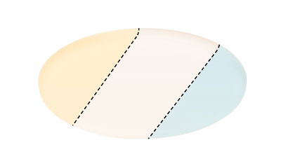 Ovales Licht mit drei Farbtemperaturen in warmweiß, neutralweiß und kaltweiß für flexible LED-Beleuchtung