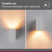 LED-wandlamp Flame insectvriendelijk IP44 hoekig 58x103mm 2200K 4W 265lm 230V 75° Wit Metaal