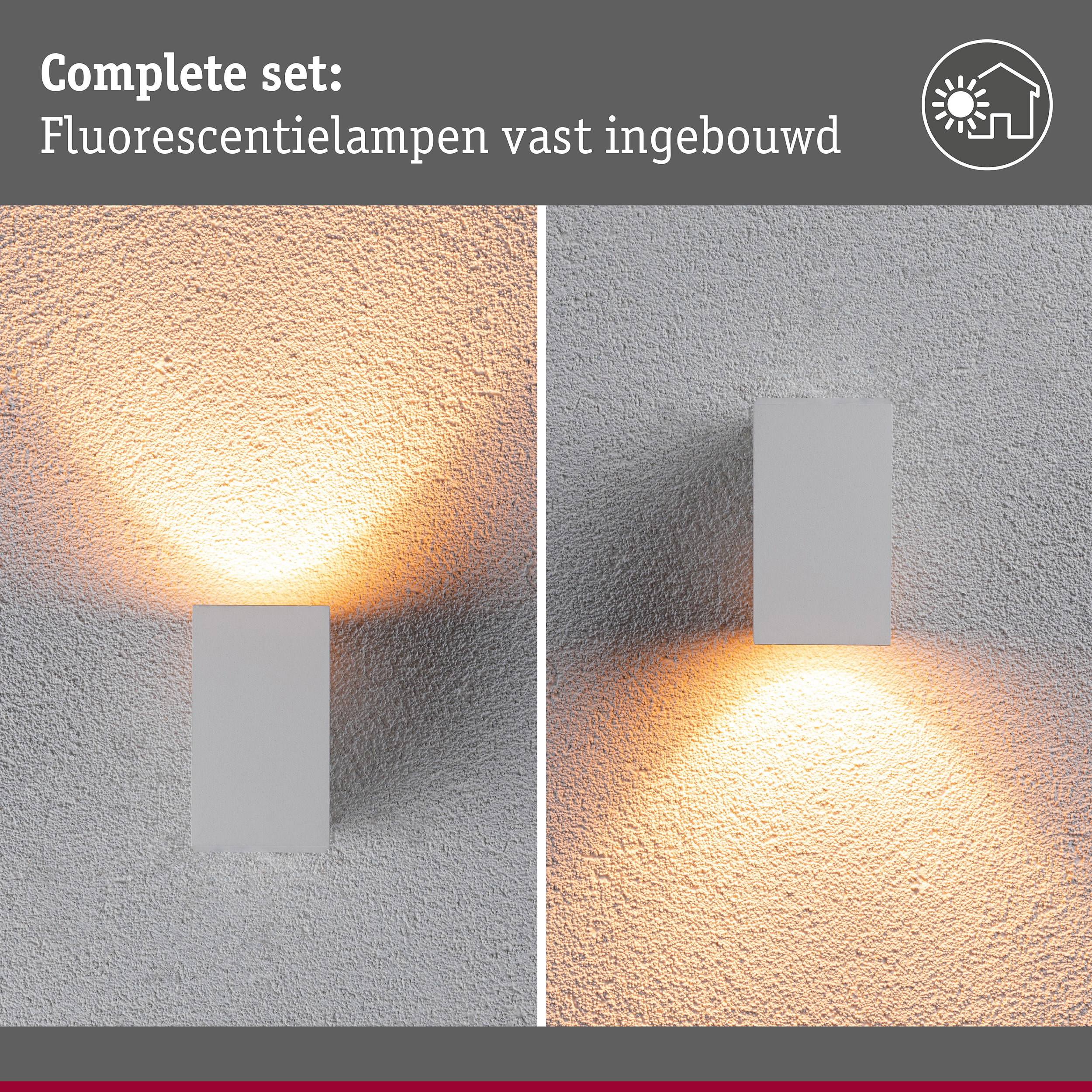 LED-wandlamp Flame insectvriendelijk IP44 hoekig 58x103mm 2200K 4W 265lm 230V 75° Wit Metaal