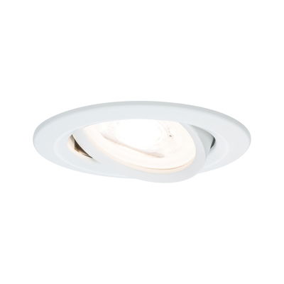 Spot encastré blanc en métal avec lampe LED orientable pour un éclairage flexible
