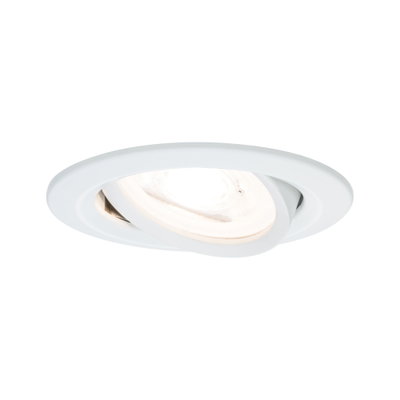Weißer Einbaustrahler aus Metall mit schwenkbarem Spot für flexible LED-Beleuchtung