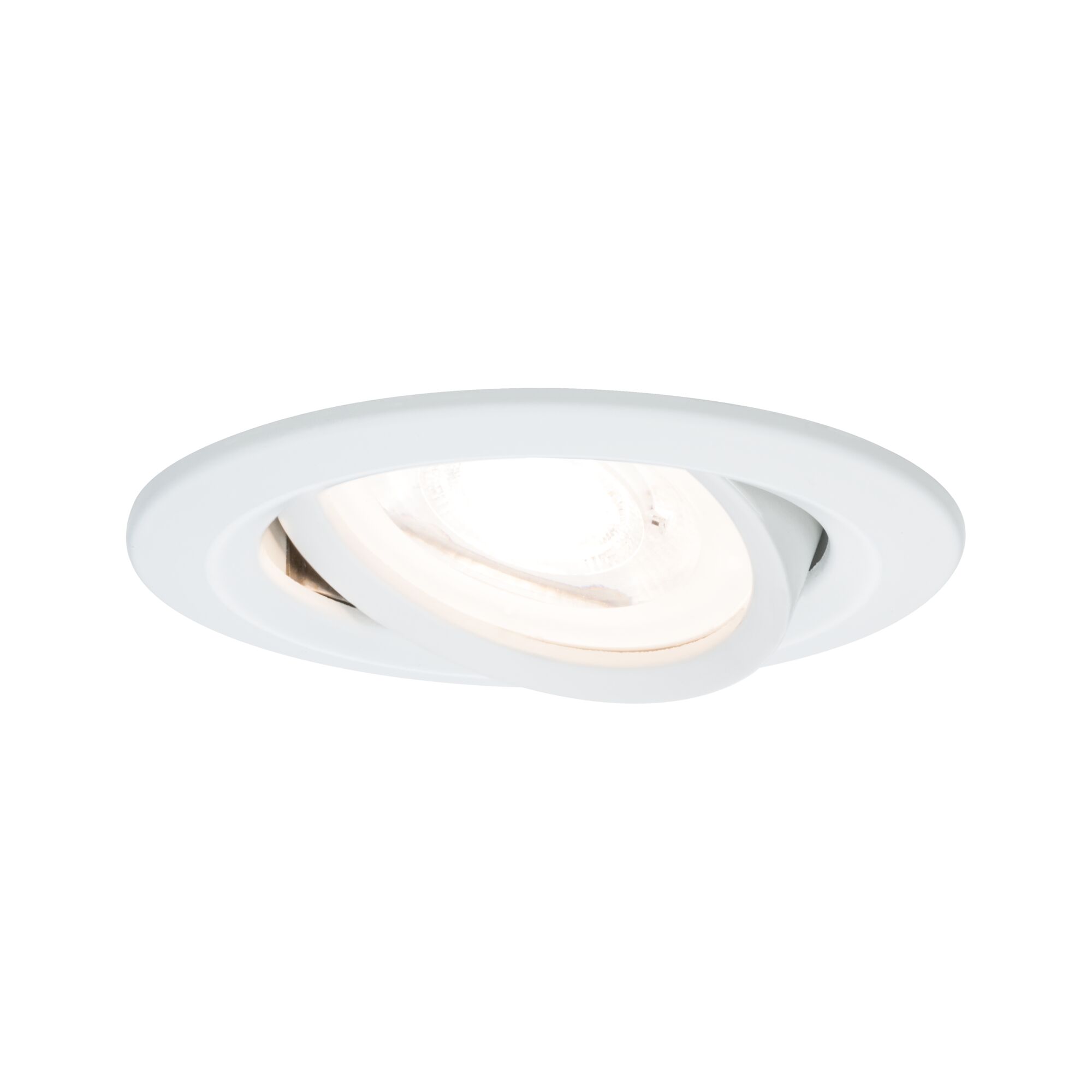 Spot encastré Nova orientable rond 84mm 50° GU10 max. 35W 230V gradable Blanc dépoli Spot encastré blanc en métal avec lampe LED orientable pour un éclairage flexible