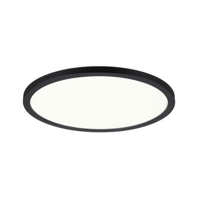 Round LED ceiling light with black aluminum frame and white diffuser for modern room lighting