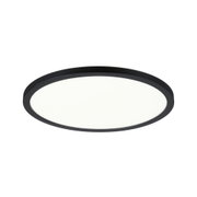 Round LED ceiling light with black aluminum frame and white diffuser for modern room lighting